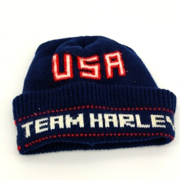 VINTAGE Wigwam Team Harley USA Knit Cap - Picture 1 of 2